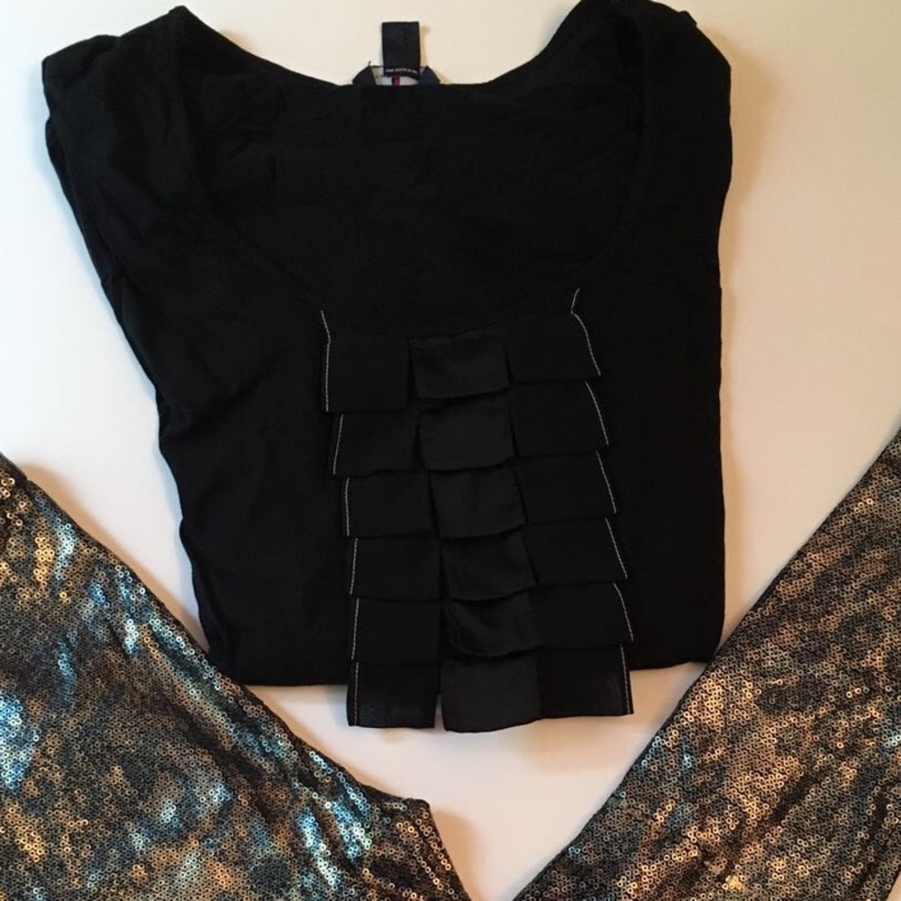 Tommy Hilfiger‎ Black ruffle tee shirt